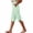 Green, variant on Women's Striped Bermuda Shorts Summer Elastic Waist Knee Length Shorts Casual Side Split Capri with Pockets