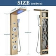 thumbnail image 3 of Brushed Gold Rainfall Shower Panel with LED Shower Faucet System Stainless Steel with Hand Shower Tub Shower Wall Mounted, 3 of 11