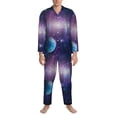 thumbnail image 3 of Fotbe Planets Stars And Galaxies1 Pijama de Hombre con Estampado de Manga Larga, Conjunto de 2 Piezas, Ropa de Dormir Suave y Cómoda con Bolsillos-X-Large, 3 of 7