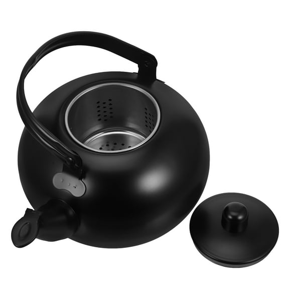 Stainless Steel Teapot Retro Kettle Strainer One Cup Gas Black