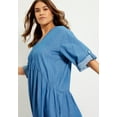 thumbnail image 4 of June + Vie Women's Plus Size Ruffled Denim Dress, 4 of 4