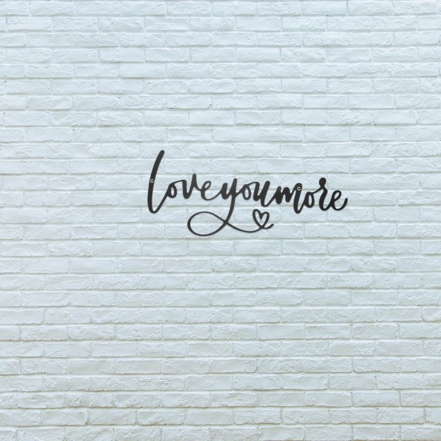 WASHWEPE De Pared En Hierro Negro Con Love You More Para Y Dormitorio