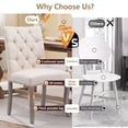thumbnail image 6 of QuzyAor Tufted Chenille Dining Chair Set of 2, Solid Wood Legs Upholstered Seat for Home Kitchen Living Room Farmhouse, Beige, 6 of 9