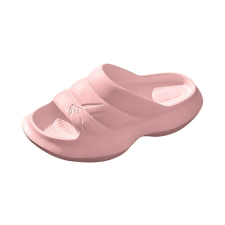 

TUOBARR Shower Shoes Women Men Home Couple Antiskid Thick Sole Shoes Indoor Outside Soft Soled Slippers Pink
