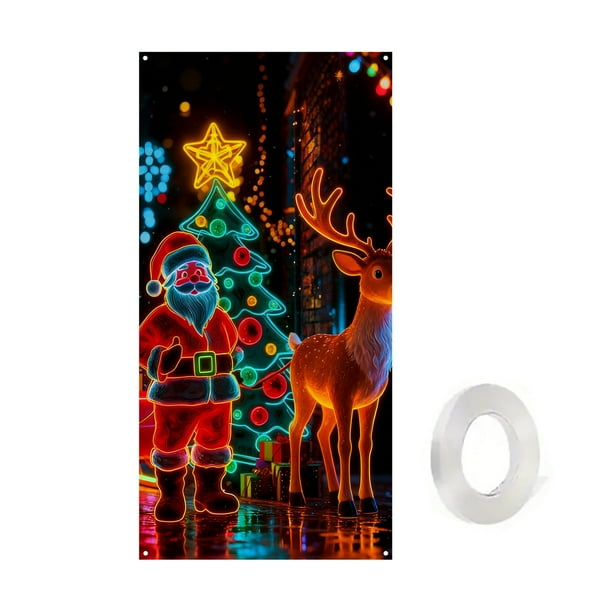 Yhmxh Tapiz para puerta de Navidad