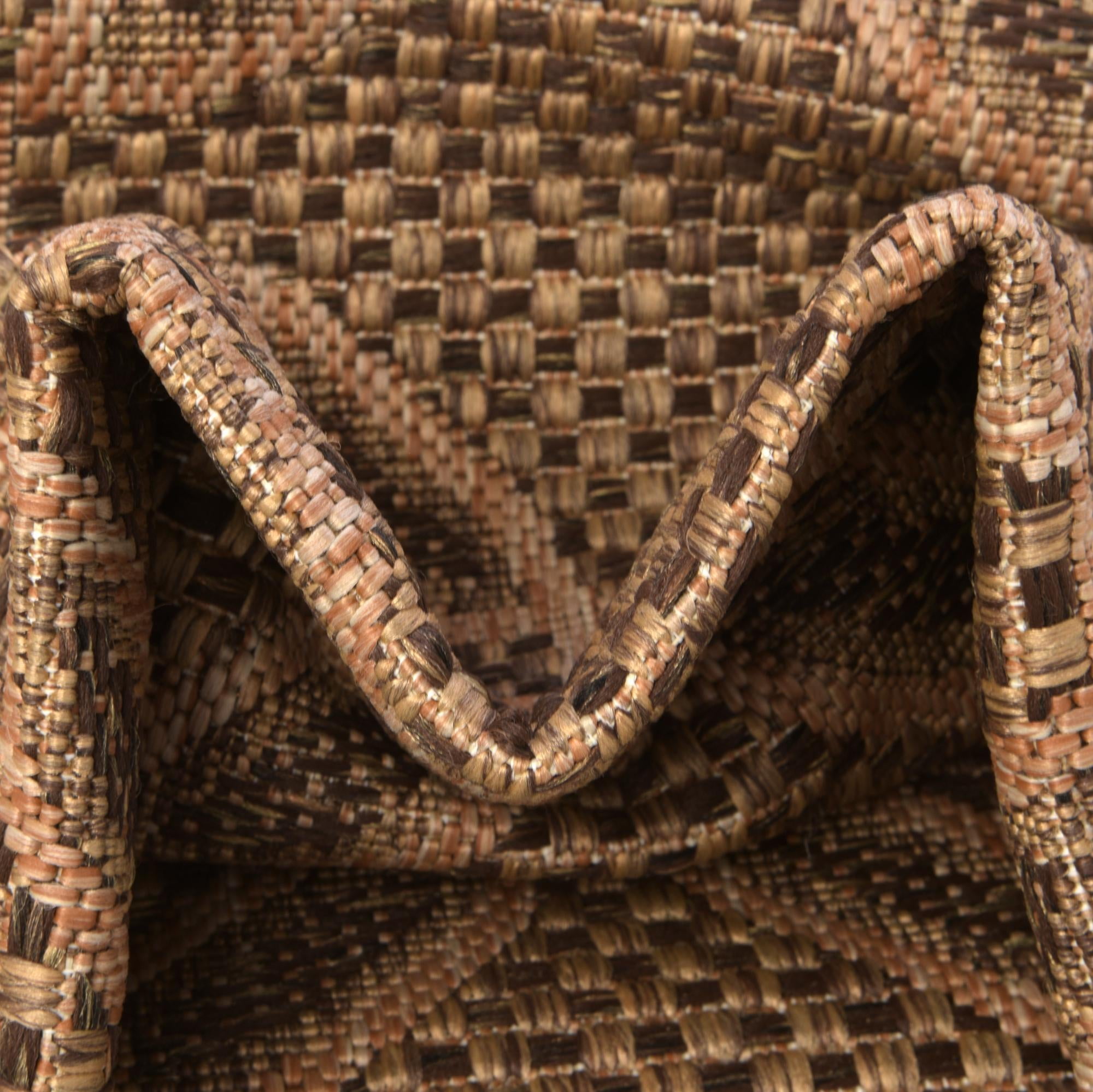Unique Loom Outdoor Trellis Collection Area Rug - Spiral (4' 1" x 6' 1" Rectangle Light Brown/Brown)