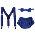 thumbnail image 3 of IBTOM CASTLE Newborn Baby Boy First Birthday Outfit Bloomers Diaper Cover Pants + Suspenders + Bow Tie Casual Clothes Set for Cake Smash, 3 of 8