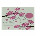 thumbnail image 1 of Pink Floral Cutting Board, Japanese Abstract Arty of Cherry Blossom and Mount Hill with Sun, Decorative Tempered Glass Cutting and Serving Board, in 3 Sizes, by Ambesonne, 1 of 2