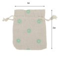 thumbnail image 2 of 10 Uds. De bolsas de regalo con cordón rústico de arpillera con flores de yute, bolsas de de boda Verde Zulema bolsas de lino con cordón, 2 of 7
