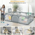 thumbnail image 3 of babyeap Baby Playpen,73 Inch Extra Large Baby Playard,Playpen for Babies and Toddlers With Basketball Hoop,Children Kids Play Fence for Indoors Outdoors,Gray, 3 of 7
