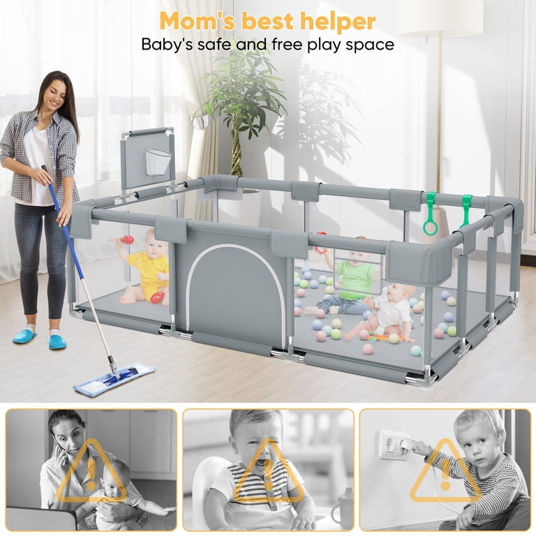 babyeap Extra Large Baby Playpen, 73x50 In photo 5