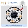 thumbnail image 2 of TICOZE 20 Inch Lotus Design Matte Black Fabric Bladeless Ceiling Fan with Light and Remote Control 6 Speed Reversible DC Motor for Living Room, Bedroom, Kitchen（NOT Included Bulbs）, 2 of 14