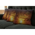 thumbnail image 2 of Ambesonne Nature Throw Pillow Cover 4 Pack, Burning Sunset, 18", Orange, 2 of 6