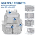 thumbnail image 3 of KOITHOT Mesh Backpack Heavy Duty, Stadium Approved Multi-Pocket Beach Backpacks for Adults, See Through Transparent Mesh Bookbag for School & Travel(Gray), 3 of 7