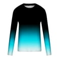 thumbnail image 5 of Mens Graphic T Shirts Button Up Shirt Women Clearance, Big and Tall Solid Color Shirts Mens Dress Shirt Men's Gradient Printed Long Sleeved Round Neck Pullover T-Shirt Top Long Style E162, 5 of 5
