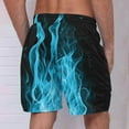 thumbnail image 4 of QATAINLAV Men's Shorts Casual Classic Fit Drawstring Beach Shorts Fashion Flame Print Workout Shorts with Pockets Hawaiian Big and Tall Board Shorts Light Blue XL, 4 of 5