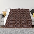 thumbnail image 1 of Fotbe Brown Gold Grid Manta de Franela con Estampado, Manta Ultrasuave para Cama, Sofá, Auto, Hipoalergénica y Antibolitas-50"x40", 1 of 6