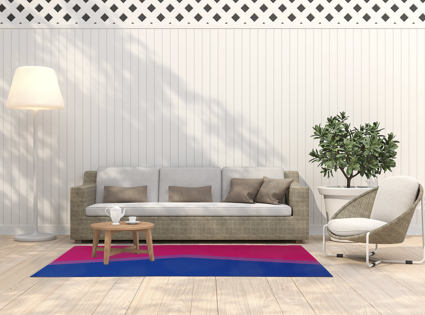 Simply Daisy 5' x 7' Bisexual Chevron Bisexual Chevron Chenille Indoor/Outdoor Rug