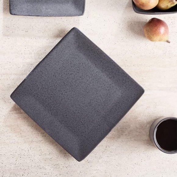 Better Homes & Gardens Anderson Dark Grey Square-Shaped Dinner plate