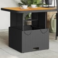 thumbnail image 1 of vidaXL Garden Table Black 80x80x71 cm Poly Rattan and Acacia Wood, 1 of 5