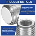 thumbnail image 3 of 20 Pcs 304 Stainless Steel Pipe Plug 1/8" NPT Male Internal Hex Thread Socket Pipe Plug, 3 of 7