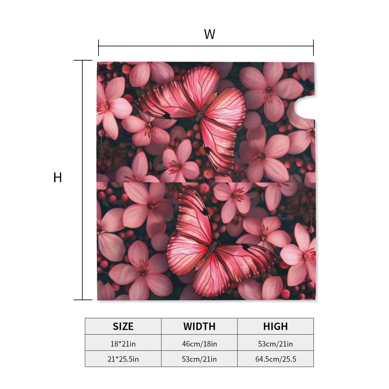 Xecao pink butterfly for Mailbox Cover with Magnetic Strips, Waterproof and Sunscreen, Adds a Decorative Touch to Your Garden Yard-21x18 in
