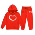 thumbnail image 3 of YuYuBao Toddler Girls Outfits Sets Long Sleeve Solid Color Warm Hoodies Pullover Tops + Pants Kids Girls Outfits Sweat Suits, 3 of 3