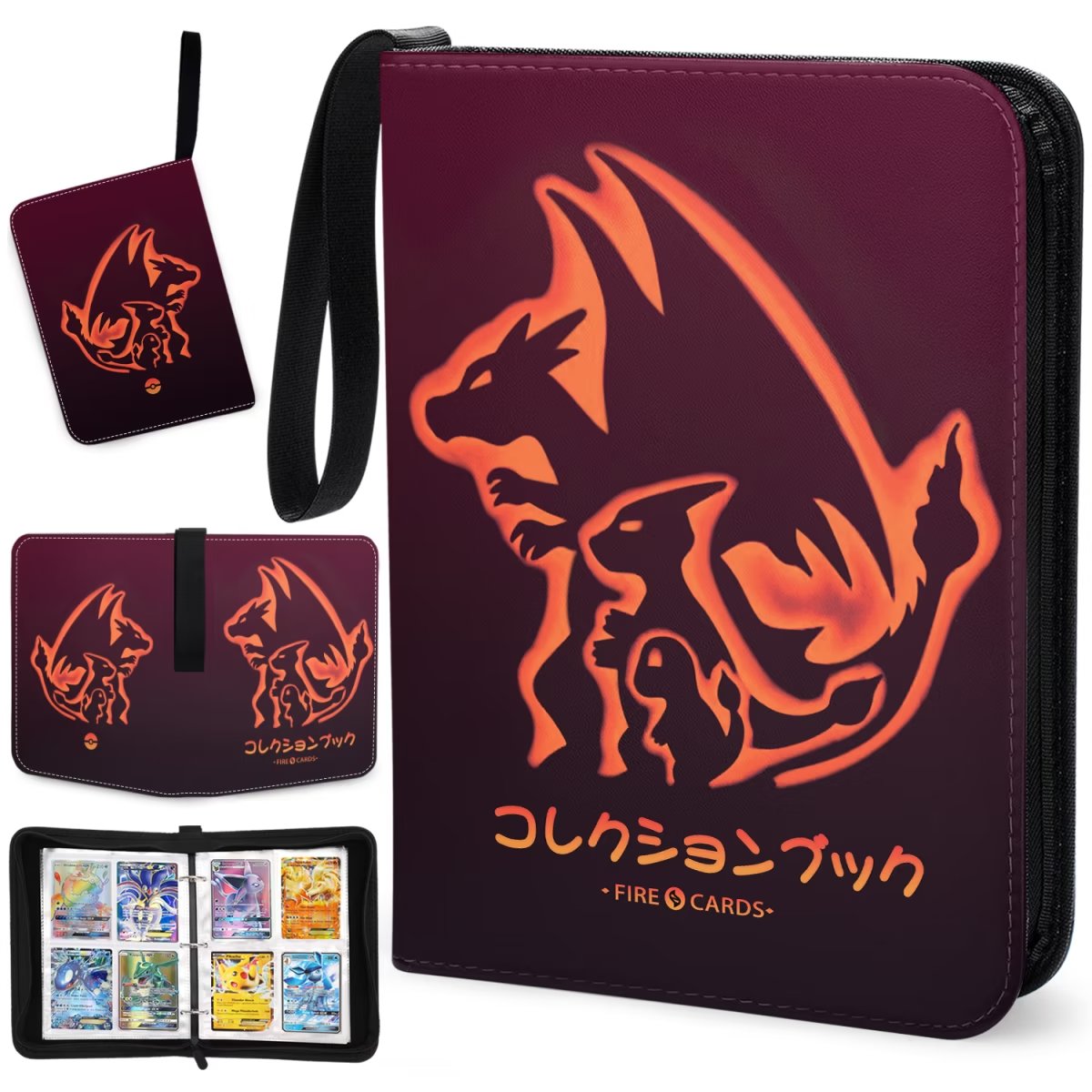 4Pocket Trading Card Binder, Kaqulec Collection Card Book Holder with