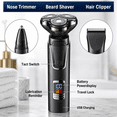thumbnail image 4 of 3 IN 1 Electric Razor for Men: Rechargeable Electric Shavers with Nose Trimmer Sideburns Trimmer,Waterproof Wet/Dry Grooming Kit, 4 of 9