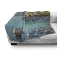 thumbnail image 3 of Lake Soft Flannel Fleece Blanket, Pastoral Spring Time Scenery in Provincial Countryside Lake Beach Shallow Water Theme, Cozy Plush for Indoor and Outdoor Use, 60" x 80", Blue Grey, by Ambesonne, 3 of 6