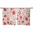 thumbnail image 3 of Red Christmas Sheer Curtains 54 Inches Length 2 Panels Set, Window Sheer Curtains for Living Room/Bedroom, Xmas Poinsettia Tree Snowflake Rustic Light Filtering Rod Pocket Curtain 52'' x 54'' x 2, 3 of 7