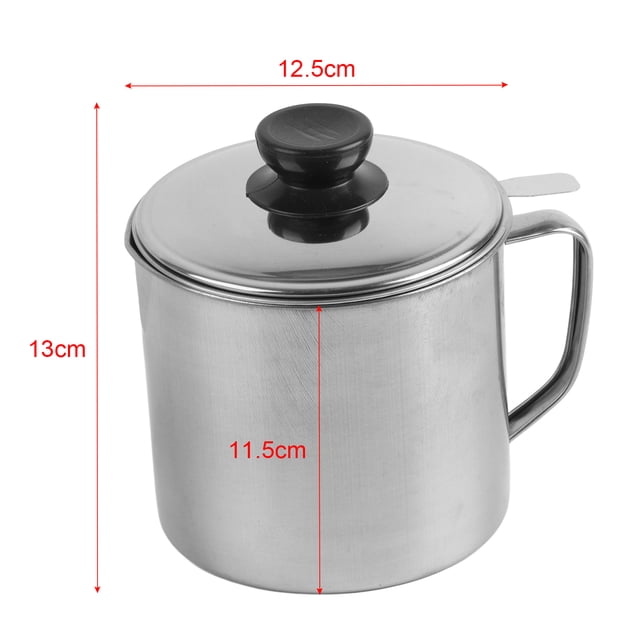 Olla coladora de aceite, olla coladora de aceite de 1,3 l, lata con filtro de aceite de cocina, lata coladora de aceite diseñada para el futuro