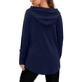 thumbnail image 2 of Yokua Women's Quarter Zip Waist Hoodie Pullover Long Hooded Sweatshirt, 2 of 8