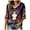 Dark Purple, variant on Women's Vintage Halloween Ghost Print Graphic T-Shirt V-Neck 3/4 Sleeve Relaxed Fit Holiday Gathering Top Black for Size XL