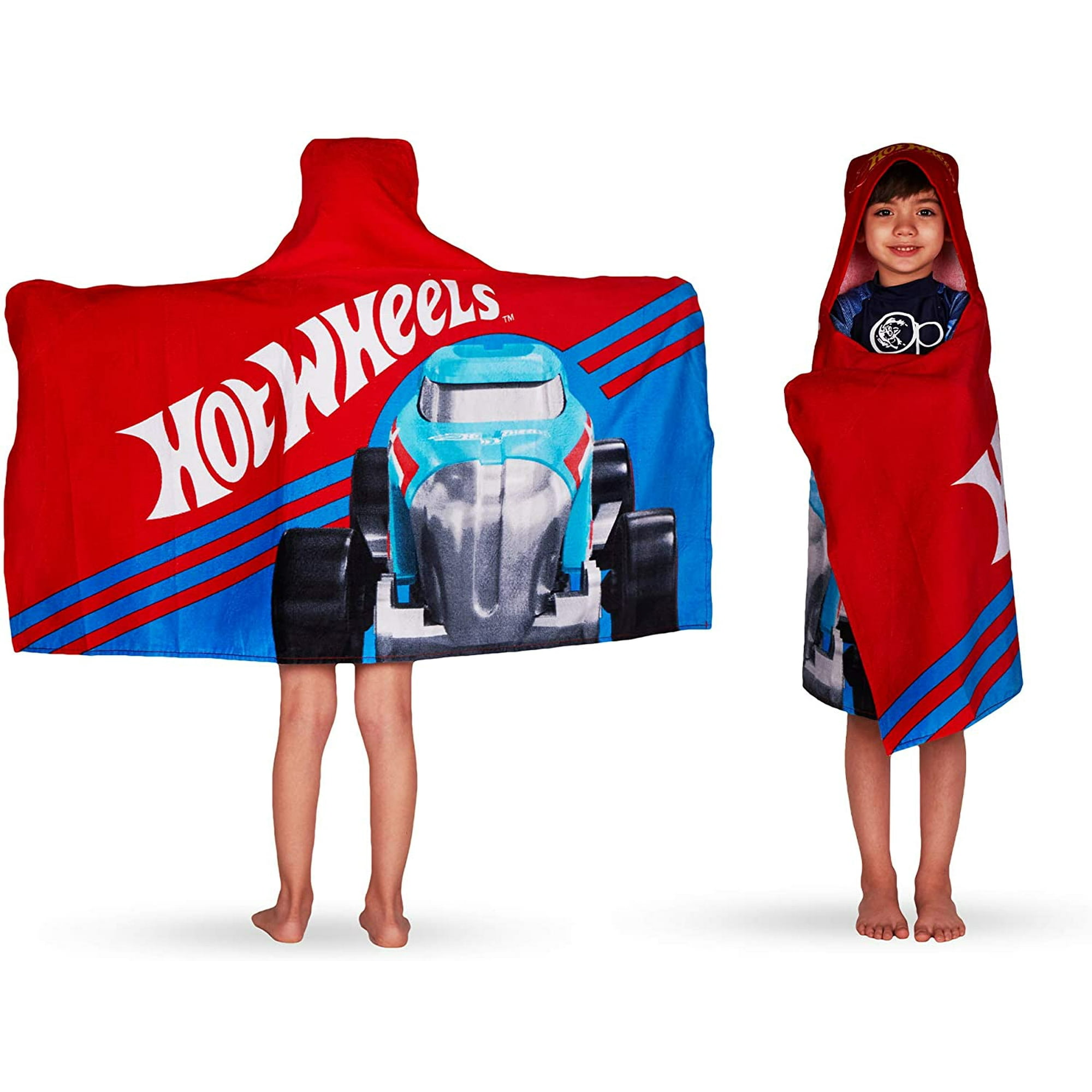 Hot Wheels Soft Cotton Bath Pool Beach Terry Hooded Towel Wrap 24 x 50