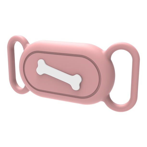 Funda Silicona Al Con Soporte para Collar Perro para Galaxy SmartTag2 (rosa)