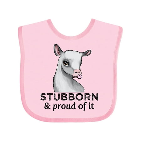 

Inktastic Stubborn and Proud of It Cute Baby Goat Gift Baby Boy or Baby Girl Bib