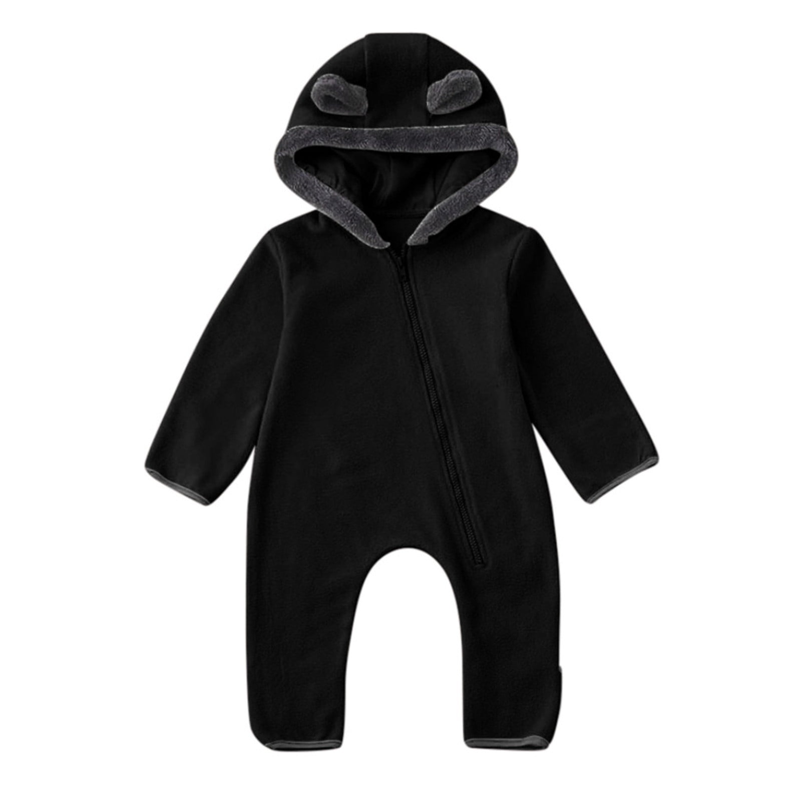 Lojoutye 2025 Baby Girl one Baby Outfit Boy Bear Ears Footed Romper Hooded Romper Jumpsuit Summer Clothes for Baby Boy Coat
