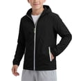 thumbnail image 2 of ATOGUTA Boys Windbreaker Jackets Zip up Thin Casual Hooded Coats Kids Sport Casual Windproof Outwear Size 3T-12, Black, 2 of 8