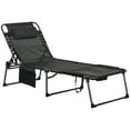 thumbnail image 2 of Outsunny Folding Chaise Lounge, Reclining Tanning Chair, Black, 2 of 9
