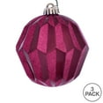 thumbnail image 3 of Vickerman 5" Berry Red Glitter Faceted Ball Ornament, 3 per Bag, 3 of 3