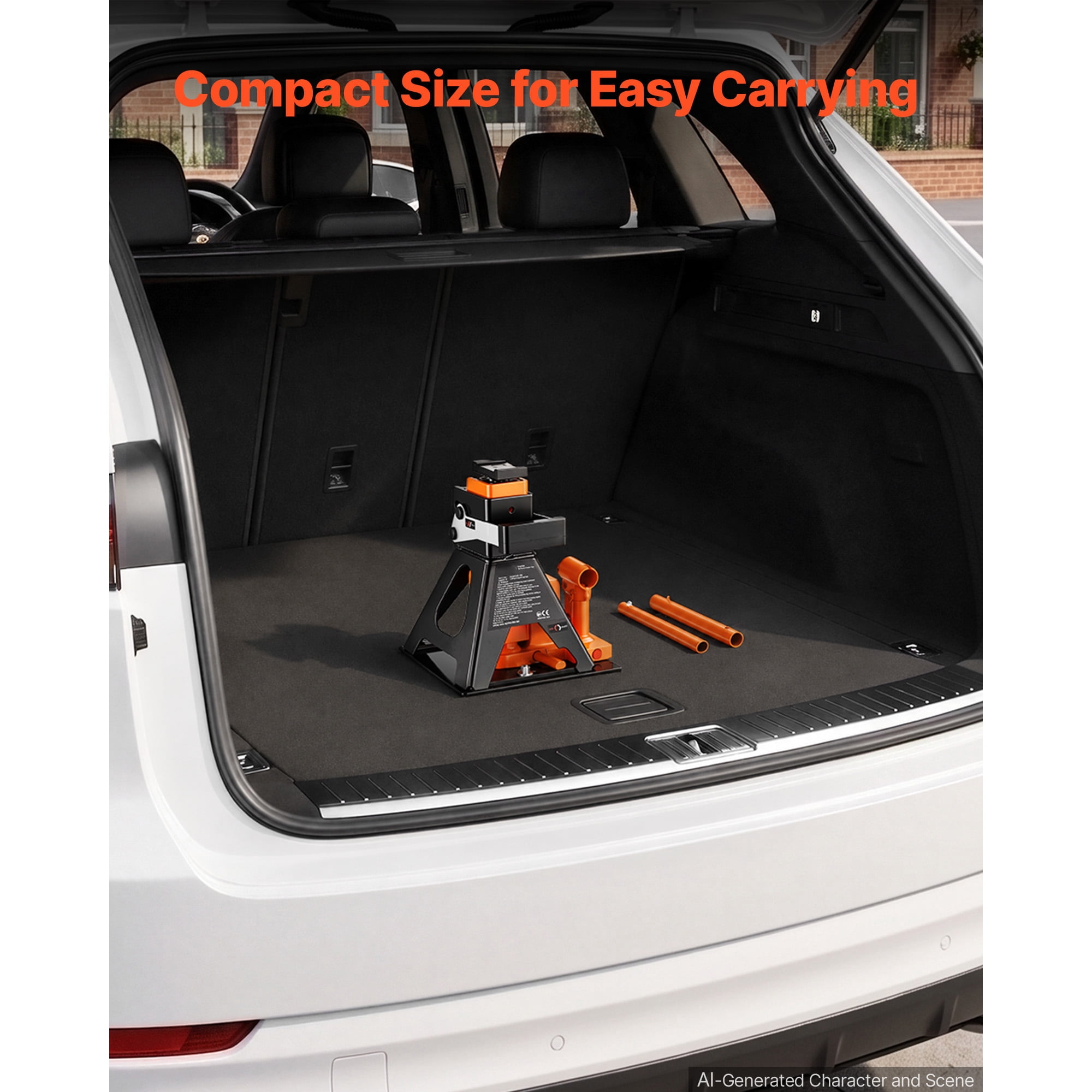 KFFKFF Hydraulic Bottle Jack and Stand Combo,2-Ton Capacity , Suitable for Compact Cars, Subcompact Cars, and Motorcycles, Lifting Range: 8.78"-18.39", Durable Vehicle Support with Stable Base