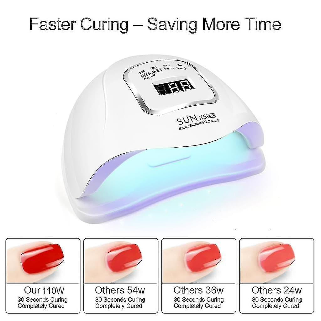 Nail Art Lamp 110W Led Lamp Nail Art Dryer Uv Lamp Professional Manicure Lamp With 4 Timer Lcd Display