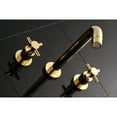 thumbnail image 2 of Kingston Brass KS8022DX Concord Two-Handle Wall Mount Roman Tub Faucet, Polished Brass, 2 of 8