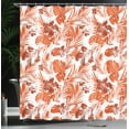 thumbnail image 3 of Ambesonne Leaf Shower Curtain, Island Ocean Beachy Artwork, 69"Wx84"L, Dark Orange, 3 of 4