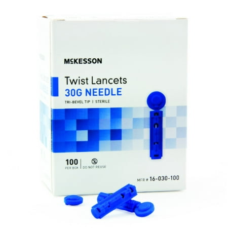 McKesson Twist Top Lancet Needle 16-030-100 30 Gauge Box of 100,