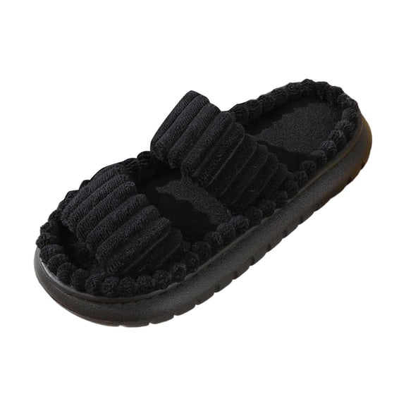 Slippers for Women,Slippers Indoor Warm Winter Home Shoes Cozy Comfortable Soft Lined On Flat Heel,Womens Slippers,Black,6.5