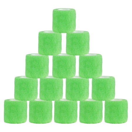 Tattoo Grip Cover Wrap,15PCS Disposable Cohesive Tattoo Grip Cover Elastic Bandage Handle Grip Tube for Tattoo Machine Tattoo Grip Accessories(Phosphor Green)