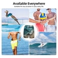 thumbnail image 6 of Uemuo Blue Ocean Waves Pattern Mens Swim Trunks Quick Dry Board Shorts with Mesh Lining, Stretch Beach Shorts Quick Dry No-Chafing Board Shorts-Small, 6 of 9