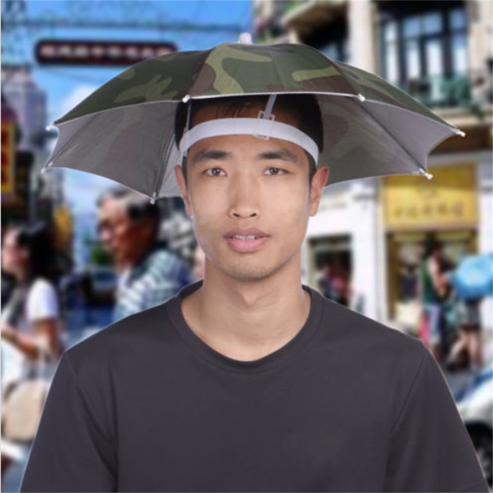 New Outdoor Foldable Sun Umbrella Hat Camping Headwear Foldable Head Cap USA 